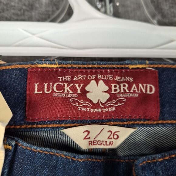 Lucky Brand Ankle Jeans Sofia Boot Sz 2/26 Regular Blue Stretch Dark Wash NWT - Picture 3 of 15